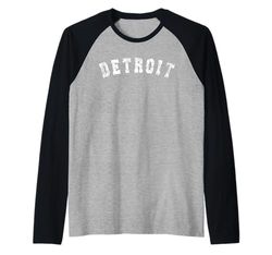 Detroit Michigan vintage invecchiato Maglia con Maniche Raglan