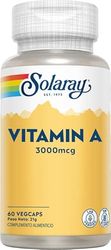 Solaray Vitamina A 3000MCG, 60 VegCaps, Ayuda al sistema inmunitario