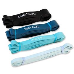 Cecotec Banda Elastica, Elastici Fitness per Fisioterapia ed Esercizio DrumFit Power Band Set. 4 Bande, 4 Livelli di Resistenza da 15-60 kg, Lattice Resistente e Durevole, Borsa di Trasporto