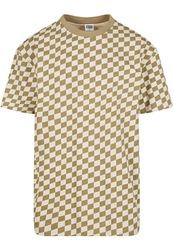 Urban Classics herr överdimensionerad rutig t-shirt t-shirt, khakicheck, XXXX-Large, Kakicheck, 4XL