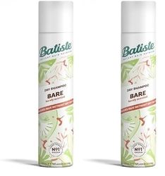 Batiste Dry Shampoo in Bare 200ml, Barely Scented Light Fragrance, No Rinse Spray to Refresh Hair in Between Washes (Pack of 2)