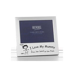 Shudehill I Love My Mummy fotoram jul födelsedag mors dag present, silver, storlek 12,7 cm x 3,5 tum