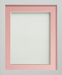 Frame Company Allington White Photo Frame with Pink Mount, 12x10 for 8x6 inch, fitted with perspex