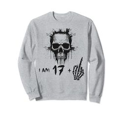 I Am 17 Plus 1 Middle Finger 18th Birthday w. Viking Skull Felpa