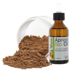 Mineral MakeUp (9g) + Premium BIO Aprikosenkernöl (100ml) DE-Öko - zertifiziert, MakeUp, alle Hauttypen, ohne Zusatzstoffe, ohne Konservierungsstoffe - Nuance Milk Chocolate
