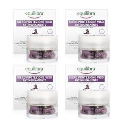 Equilibra, Siero Viso, Azione Protettiva e Antinquinamento, 120 Perle, Crea un Film Flessibile sulla Pelle, Perle Ermetiche, Prive di Acqua e Conservanti, per una Pelle Protetta e Luminosa