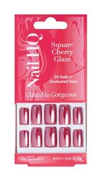 Nail HQ Square Cherry Glaze Nails (24 Pieces)