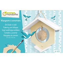 MY MANDARINE CO172C - Boite créative enfant - MANGEOIRES À CONSTRUIRE - en BOIS - À partir de 6 ans