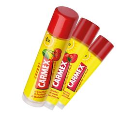Carmex Lip Balm Tube Set | Classic, Cherry & Strawberry | SPF 15 | Soothes & Protects Dry Lips | Hydrating Formula for Summer | Travel-Friendly | Pack of 3