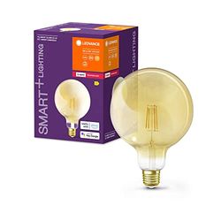 LEDVANCE Smarte LED-Lampe mit ZigBee, Sockel E27, Dimmbar, Warmweiß (2400K), Goldene Globeform, Klares Filament, Ersatz für 55W-Glühbirnen, steuerbar mit Systemen wie Alexa, Google oder Hue, 1er-Pack