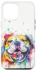iPhone 14 Plus English Bulldog Colorful Watercolor Dog Mom Dad Case