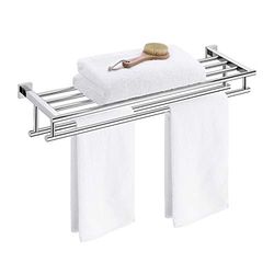 KES Toalleros de Baño con Doble Barras Balda Baño Repisa para Baño Pared Acero Inoxidable SUS304 75CM Pulido, A2112S75