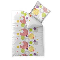 CelinaTex Fashion Parure de lit 2 pièces 155 x 200 cm Coton Jane Pois Blanc Multicolore