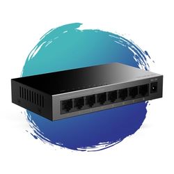 STRONG - Switch Ethernet SW8000M - 8 Ports Gigabit Ethernet : 10/100/1000 Mbps - Alimentation Externe - pour Extension de Réseau Bureau & Domicile - Facile à Installer - Boitier Métal Noir