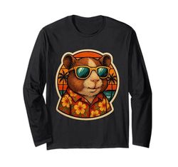 Guinea Pig Sunglasses Tropical Holiday Summer Vacation Beach Long Sleeve T-Shirt
