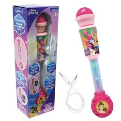 Lexibook, Disney Princess Luminous Microphone for Kids, Musical Toy, Built-in Speaker, Light Effects, Aux-in Socket, Pink, MIC90DP