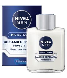 NIVEA MEN Protect & Care Balsamo Dopobarba Protettivo in Confezione da 100 ml, After Shave Uomo con Aloe Vera, Vitamina E e Pro-Vitamina B5, Balsamo Barba Idratante