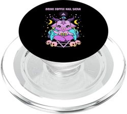 Drink Coffee Hail Satan I Occult Baphomet PopSockets PopGrip para MagSafe