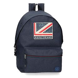 Pepe Jeans Aidan Laptop Backpack Double Compartment 15.6" Blue 31x44x17.5cm Polyester 20.46L
