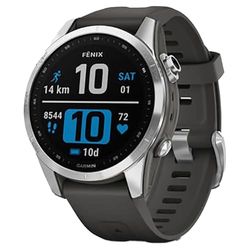 Garmin fēnix 7S GPS 42mm Smaller Premium Smartwatch, Multisport, Solar Charging, Advanced Training Features, Touchscreen & Buttons, Built-in Flash Light, up to 14 days battery life, Graphite