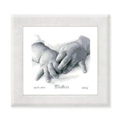 VERVACO Kit Ponto de cruz bebé nascimento presentes DIY completo 10 dedos pequenos criativo artesanato criativo criativo adultos decoração parede bordar kit iniciantes ca. 20x18cm Cross Stitch