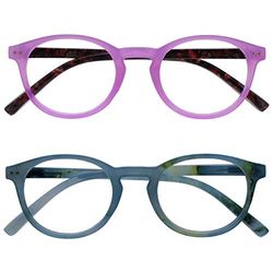 OPULIZE Zen 2 Pacco Occhiali Da Lettura Rosa Turquoise Piccolo Uomo Donna Cerniere Molla RR24-4Q +2,50