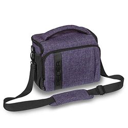 PEDEA Borsa per macchina fotografica *Fashion* lilla 26x19x16 cm (LxHxP) - Borsa per fotocamera reflex - Borsa per macchina fotografica grande - Borsa a tracolla - Fotocamera di sistema