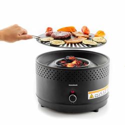 InnovaGoods® Mini Draagbare Opvouwbare Houtskool Barbecue, Lichte en handige Camping Grill, Buiten Eettafel, Zwart, Roestvrij Staal
