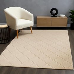 carpet city Tappeto passatoia imbottito tinta unita, colore beige, 80 x 150 cm, rettangolare, morbido pelo lungo, effetto 3D, effetto alto profondo, moderni tappeti per camera da letto