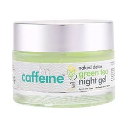 mCaffeine Naked Detox Green Tea Night Gel - Hydrating Hyaluronic Acid Moisturizer for Fine Lines and Wrinkles Reduction - Non-Sticky - 50 ml