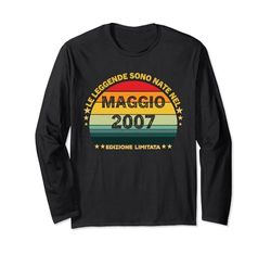 17 Anni Compleanno Uomo Donna Regalo Maggio Vintage 2007 Maglia a Manica