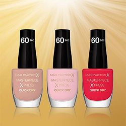 Made Me Blush Set – Max Factor Masterpiece 60 second quick dry Nail varnish pack of 3, 203 Nude’itude, 210 Made Me Blush, 262 Future Is Fuchsia