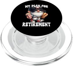 Retired Gnome For Men Funny Hot Dog Baseball Retirement Plan PopSockets PopGrip para MagSafe