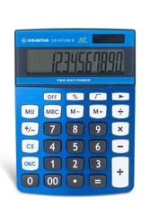 OSAMA - Calcolatrice da Tavolo per Ufficio con 12 Cifre, 3 Tasti Memoria e Doppia Alimentazione - Calcolatrice Professionale Grande con Mark Up per Lavoro e Università, 3.6x11.5x15.5 cm, Blu