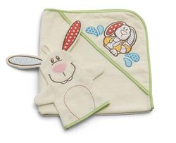 NICI Set de Serviettes de Bain à Capuche Lapin Tilli 70x70cm avec Gant de Toilette 23x14cm dans Une boîte Cadeau 28x28x4cm Beige - Jouet pour bébé à saisir et à Jouer dans la Baignoire
