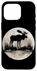 Moose Moon Forest Nature Mountain Lover Outdoor Hiker Camper Case for iPhone 16 Pro