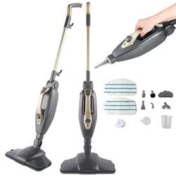 Beldray BEL01732TTF, BEL01732TT Titanium 14 in 1 - Steamer, 350 ml, Flexi Hinge, Chemical-Free, Window Cleaner, Extra Nozzles and Mop Pads inclusi, Disinfect/Sanitise, 1300 W, nero