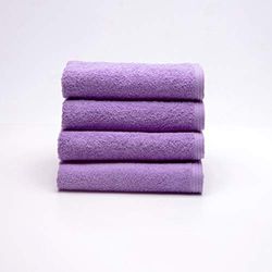 Sancarlos - Set of 4 Ocean Wash Basin Towels, Lilac, 100% Cotton, 550 g/m2
