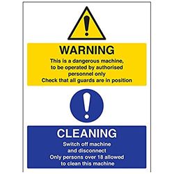 VSafety waarschuwing/schoonmaak notitiebord - 300mm x 400mm - Zelfklevende Vinyl