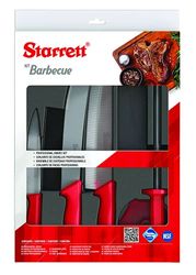 Starrett Stainless Steel Barbecue BBQ Knife Set - 6-Pieces - Red Handle