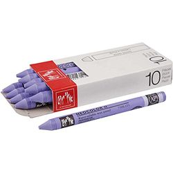 Caran d'Ache NEOCOLOR II 131 HELLVIOLETT/PERIWINKLE BLUE (7500.131) / Pastelle 10 sztuk (1 opakowanie) / z wosku do malowania wodą/do papieru, szkła, drewna, skóry, materiału, kamienia
