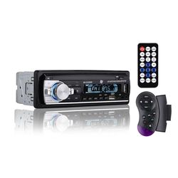NK Auto Radio voor de auto met RDS - 1 DIN - 4x40W - Bluetooth 5.0, AUX-functie, MP3-speler en x2 USB, Stereo FM-geluid, Handsfree, Afstandsbediening, LCD-scherm, iOS & Android (eMark)
