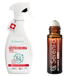 SOS PUNAISES DE LIT TRAITEMENT CHOC - COMBO PACK - Spray Insecticide CHOC + ROLL-ON Apaisant - Traitement aux huilles essentielles - ACTION FOUDROYANTE contre les punaises de lit - Swiss Lab