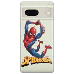 ERT GROUP mobiltelefonfodral för Google PIXEL 7 originalt och officiellt licensierat Marvel mönster Spider Man 019 optimalt anpassad till formen på mobiltelefonen, gedeeltelijk transparant