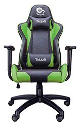 Talius Gecko V2 Chaise de gaming professionnelle, ergonomique, basculante, mousse haute densité, base et roues Nylon, gaz Classe 4 Idéal pour les enfants et les adultes pour les jeux, le bureau, le bureau (vert)