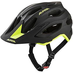 ALPINA Unisex - Vuxna, CARAPAX 2.0 Cykelhjälm, black-neon yellow matt, 52-57 cm