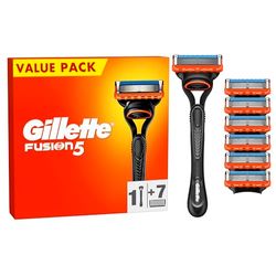 Gillette Fusion5 Men's Razor + 7 Razor Blade Refills with Precision Trimmer, 5 Anti-Friction Razor Blades