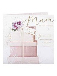 Clintons: Stapel van geschenken mama verjaardagskaart 237x237mm