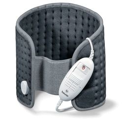 Beurer 21314 HK 49 Cosy Warmtekussen, voor Buik en Rug, Rubberen Band en Klittenbandsluiting, Grijs