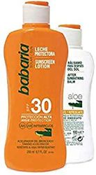 BABARIA pack leche protectora solar spf 30 + bálsamo after sun calmante 100 ml